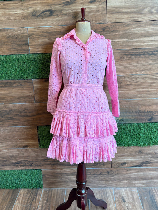 Baby Pink Schiffli Coord