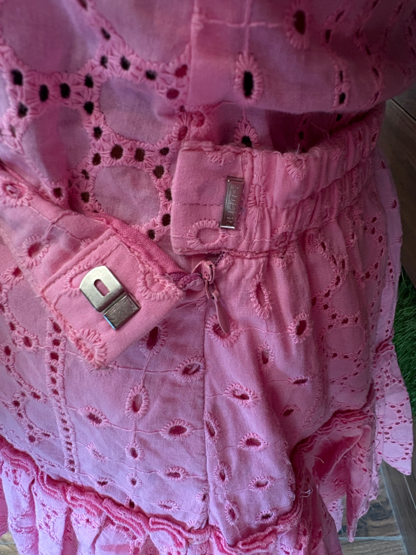 Baby Pink Schiffli skirt